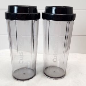 Cuisinart CPB-300 Blender 16 oz Travel Cup w/Lid Lot Of 2 CPB-300CCL